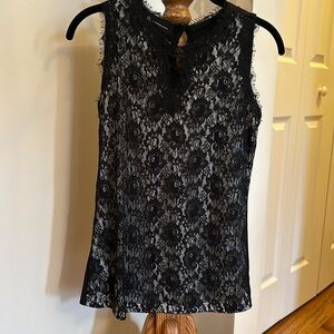 White House Black Market Lace Knit Top
